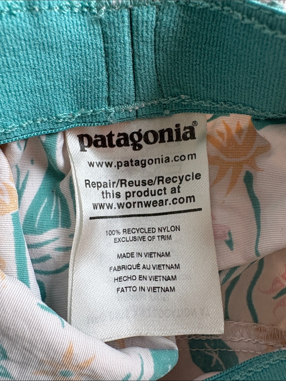 Patagonia Baby Baggies Flowers Birds Fish Print Elastic Waist Shorts 6-12M - Picture 7 of 7